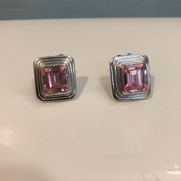 Pink Silver Earrings ❤️ - Picture 1 of 6